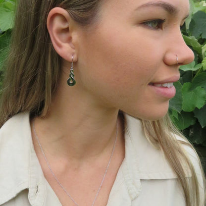 Double Twist Drop Earrings