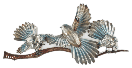 Fantails on branch - Metal Wall Art