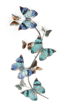 Vertical Butterflies Metal Wall Hanging