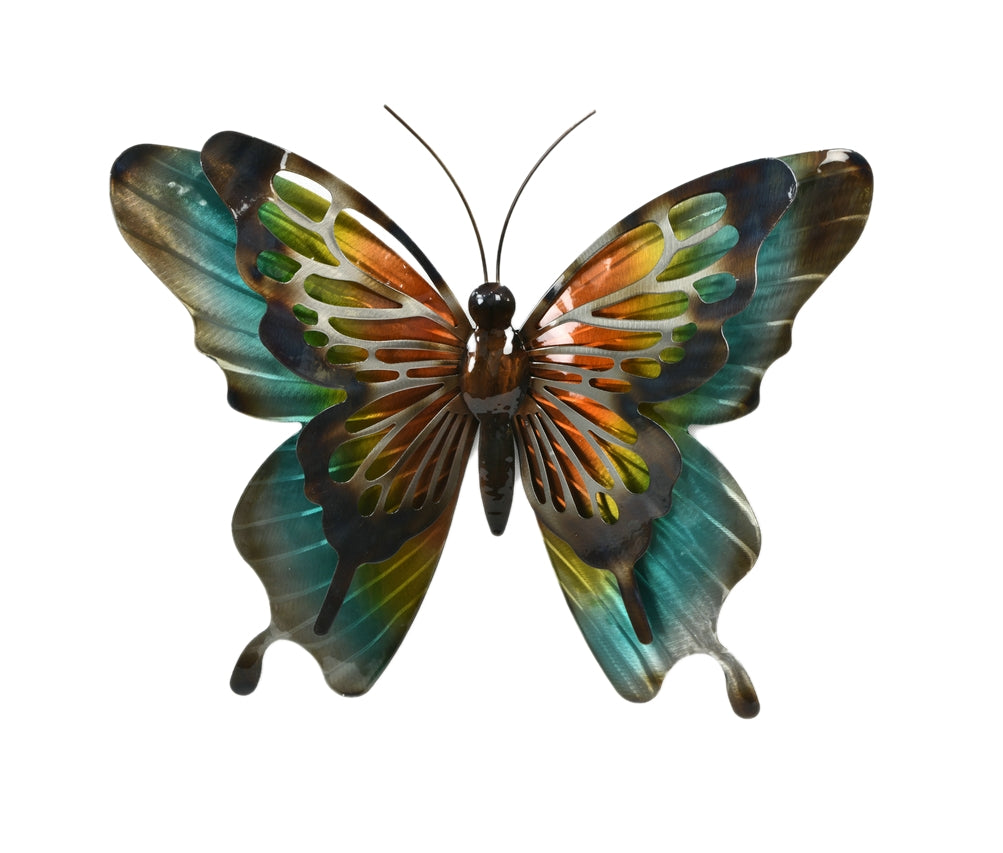 Butterfly - Blue and Green Metal Wall Hanging