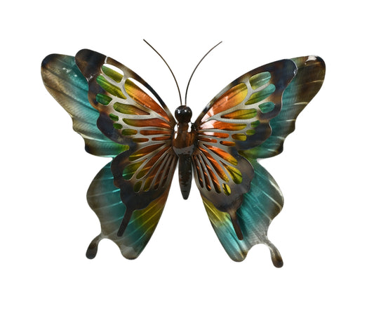 Butterfly - Blue and Green Metal Wall Hanging
