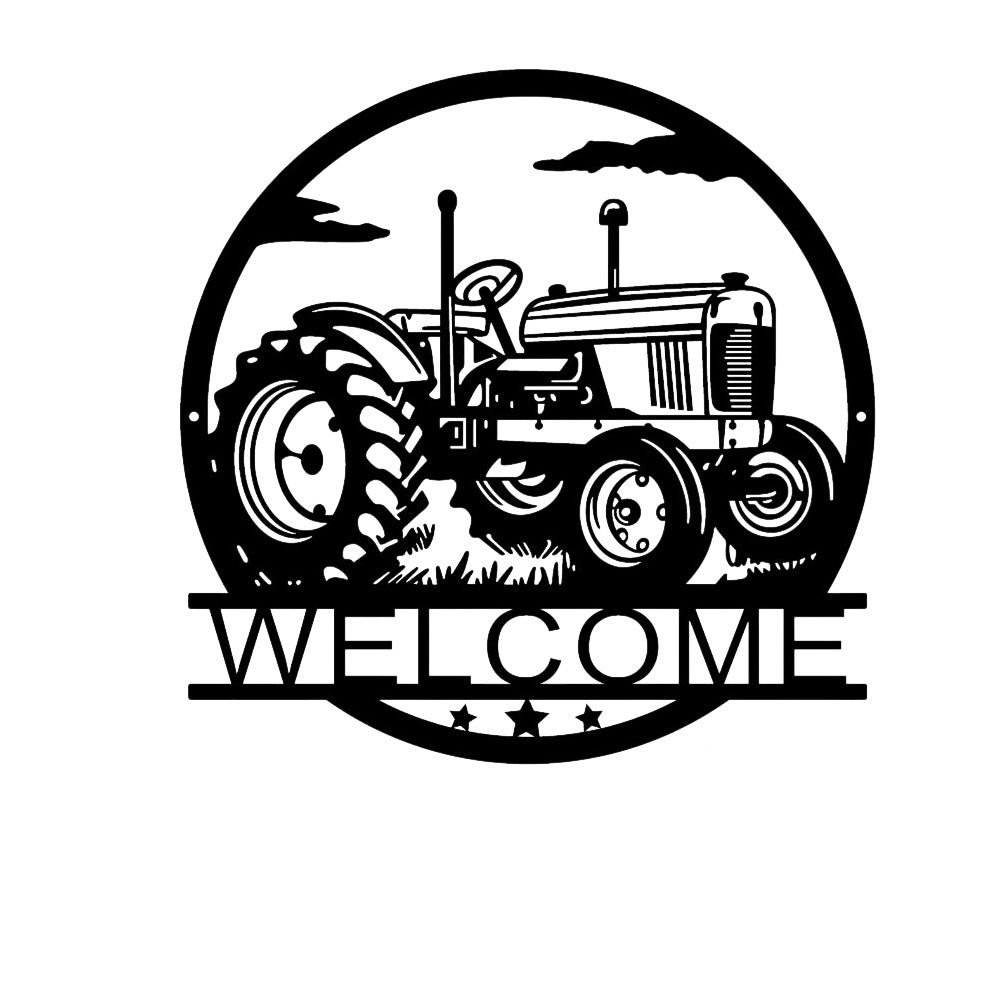 Classic Tractor Welcome Wall Ar