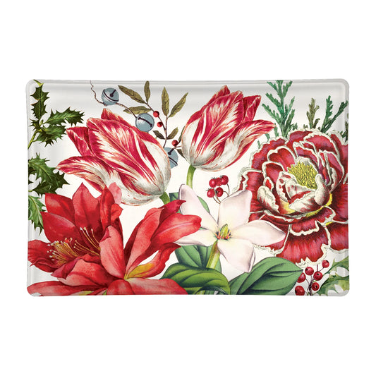 Christmas Bouquet Blooms Rectangular Soap Dish