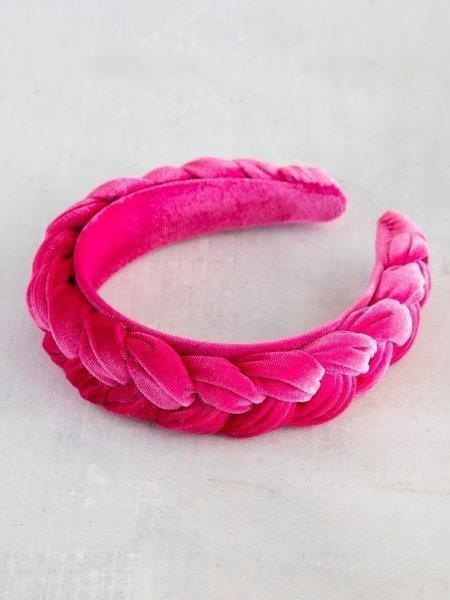 Velvet Braided Headband - Fuchsia -  Tigerlily giftstore Upper Hutt