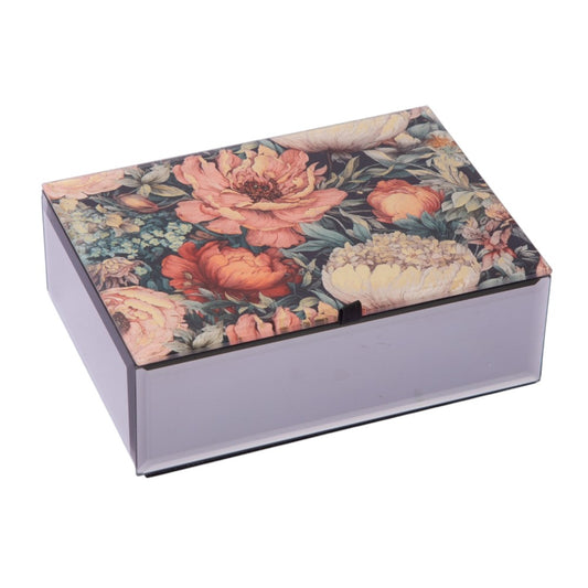 Red Flowers Open Jewellery Box