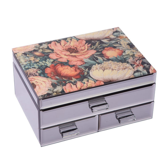 Red Flowers Large Jewellery Box