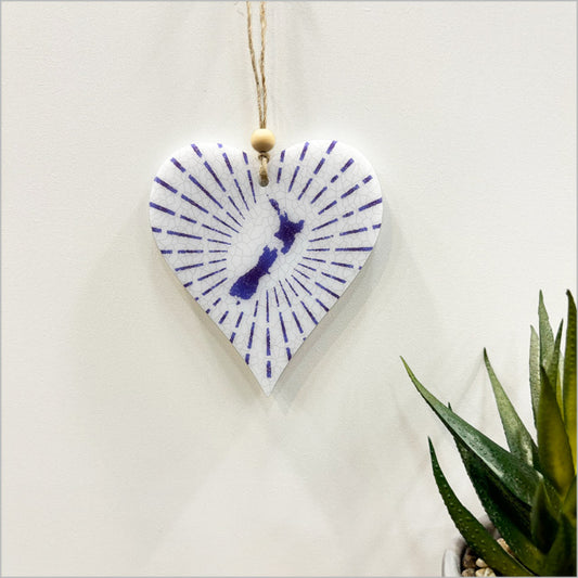 Ornament Printed: Heart NZ Map