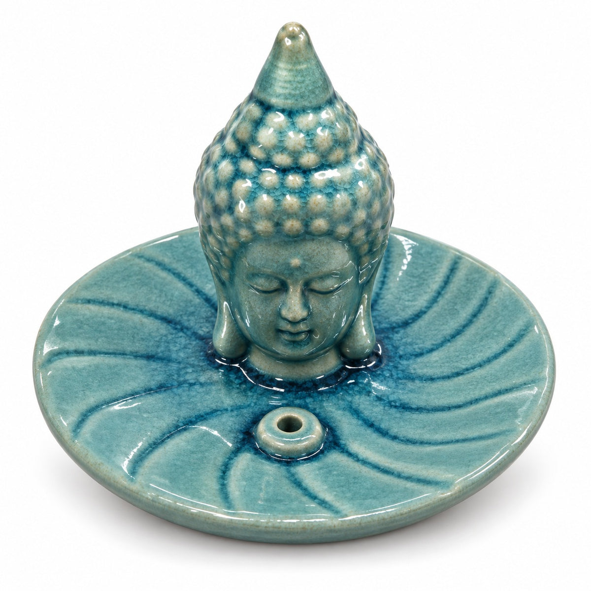Buddha Blue Ceramic Incense Holder