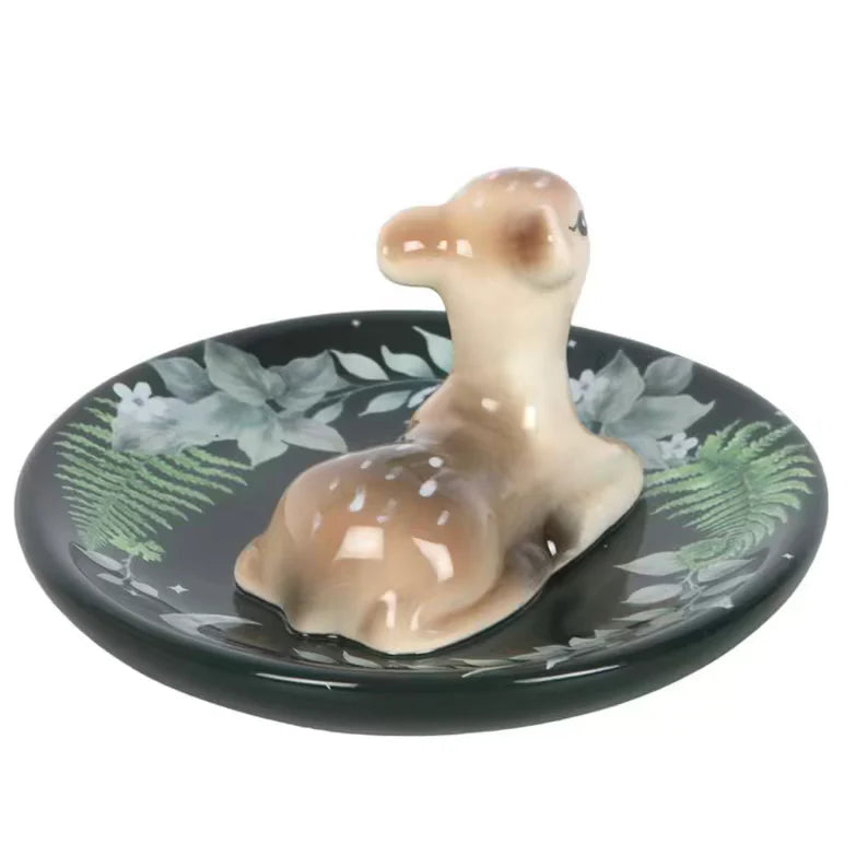 Green Forest Fawn Trinket Dish