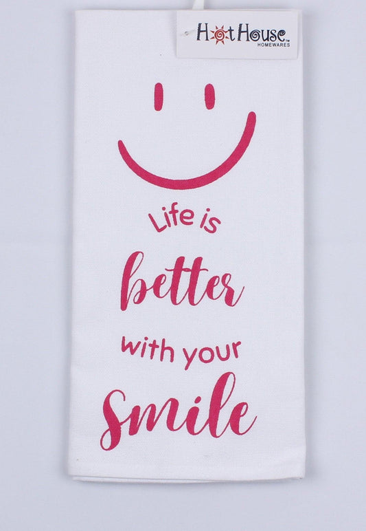 Smile tea towel