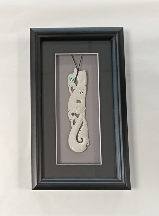 Framed Bone Manaia