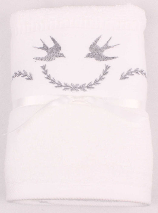 Embroidered Swallow Hand Towel