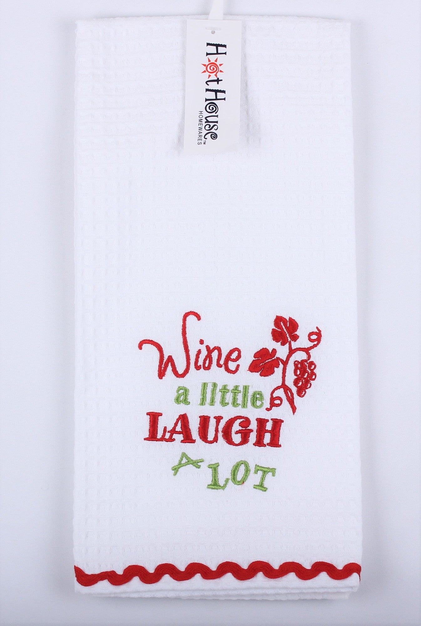 Tea Towel "Wine a little, laugh a lot"