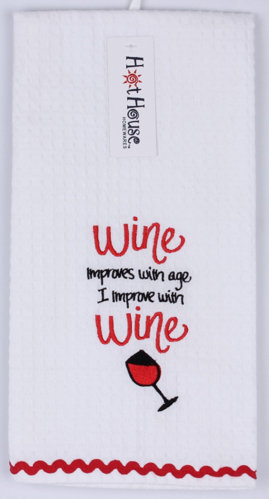 Tea Towel "Wine improves with age"