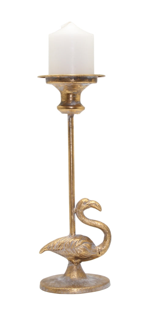 Gold Flamingo Candle Holder