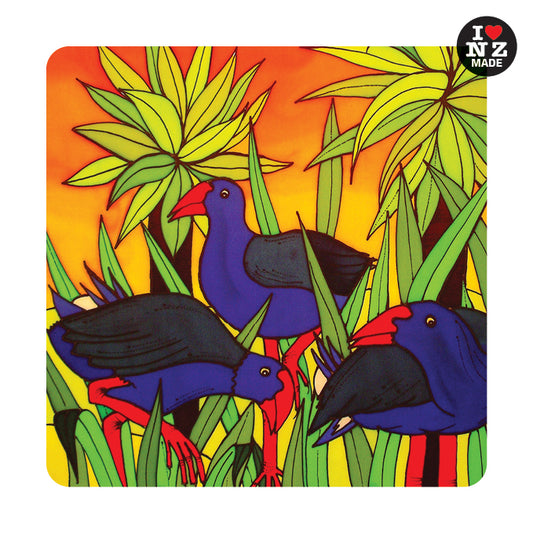 Jo May Individual Acrylic Coaster with Pukeko