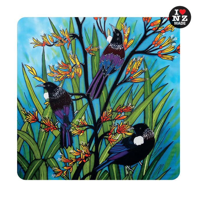 Jo May Individual Acrylic Coaster with Tui in Flax