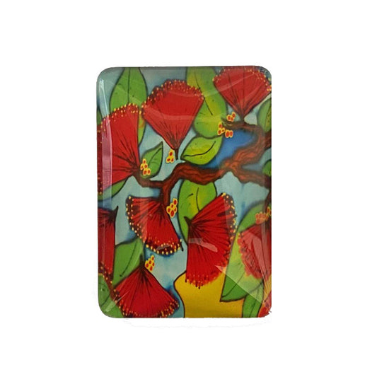 Jo May Glass Magnet - Pohutukawa