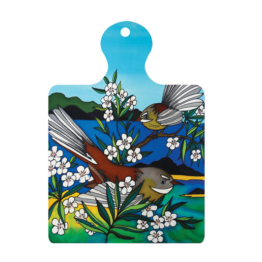 Jo May Round Ceramic Trivet / Wall hanging - Fantail