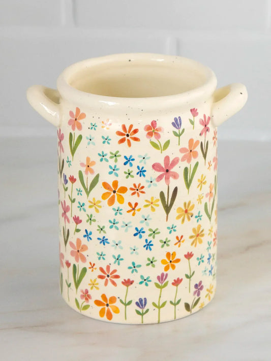 Utensil Crock - Daisy Rainbow
