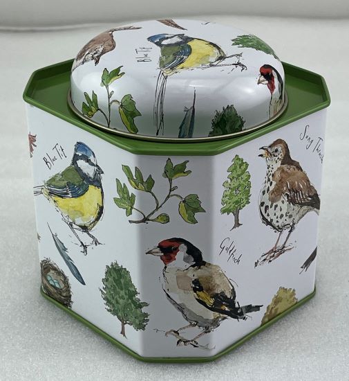 Bird Song Corner Cut Tin Caddy