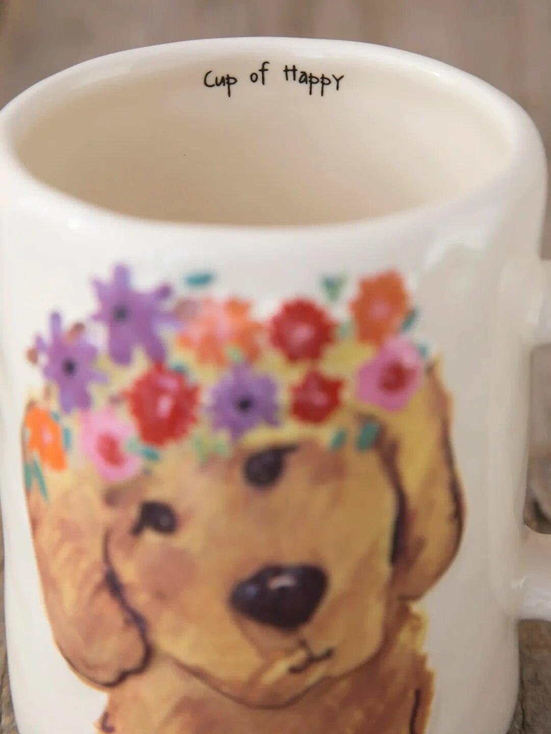 Embossed Cup Of Happy - Dog