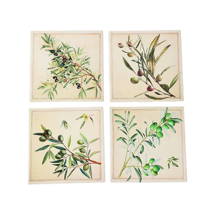 Square Olives Coaster Set 4