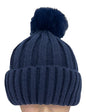 Navy Beanie With Pompom