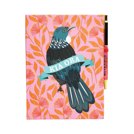 Kia Ora Florals Tui Notebook & Pen Set