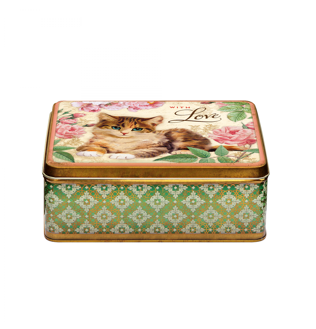 With Love Cat Biscuit Tin