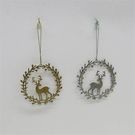 Whimsical Metal Circle With Deer Hanger