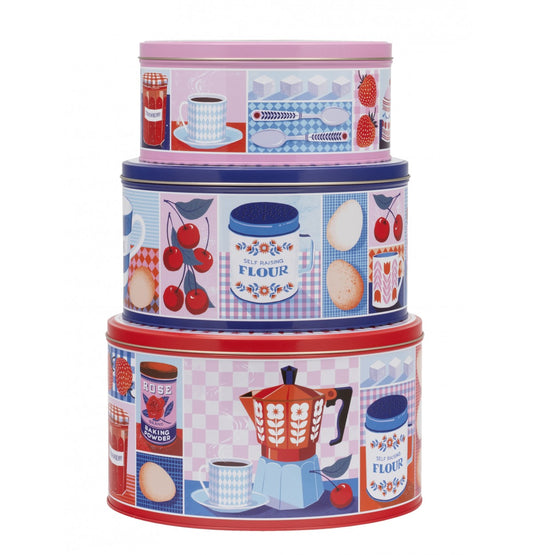 Printer Johnson Large Round Set Of 3 Tins