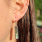 Paua & Silver Rectangle Earrings