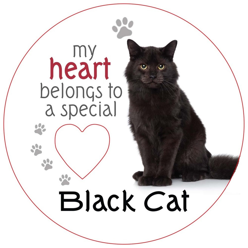 Black Cat Piece of My Heart Magnet