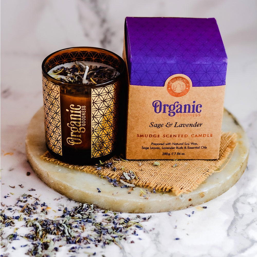 Candle Sage & Lavender 200gm Organic Goodness