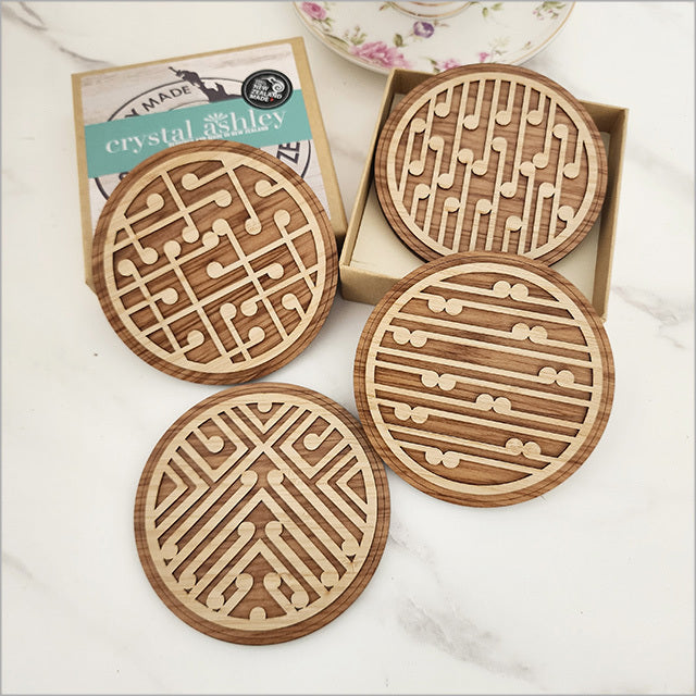 Coasters Set Bamboo+ Rimu: Koru