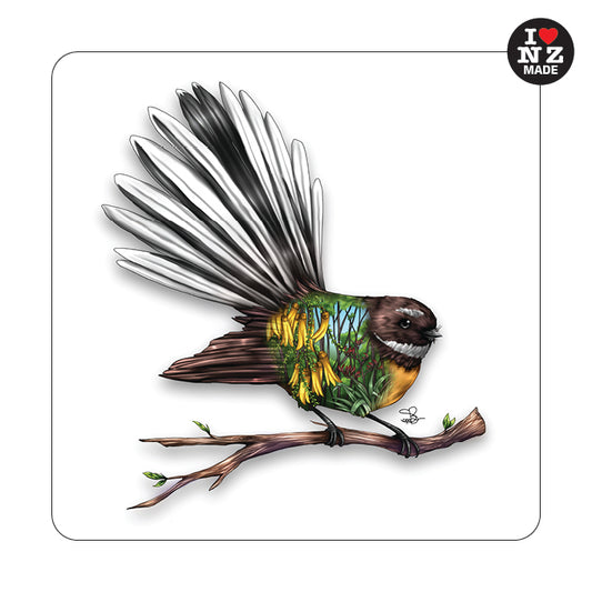 Sophie Blokker Individual Acrylic Coaster with Fantail