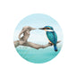 Sophie Blokker Round Ceramic Trivet / Wall hanging -Mirror Kingfisher