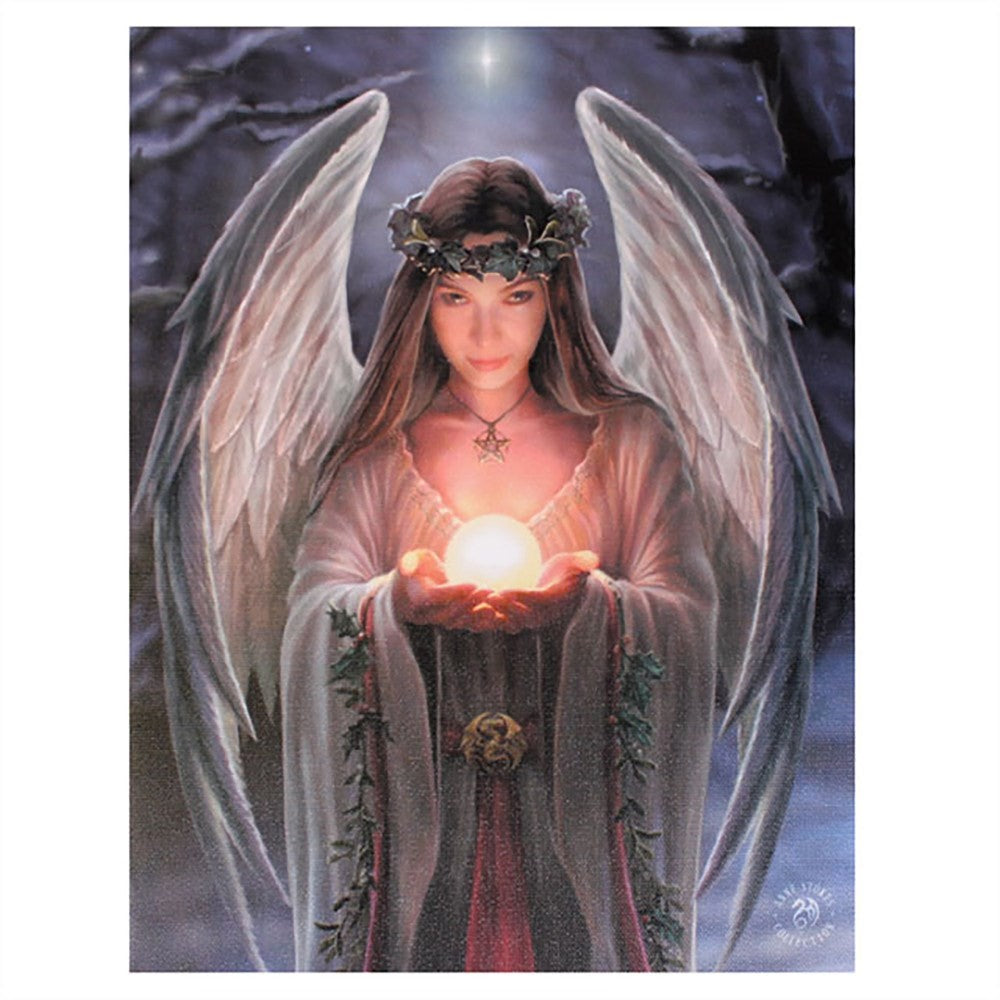 Small Yule Angel Canvas by Anne Stokes