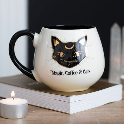 Magic, Coffee & Cats Ceramic Rounded Mu
