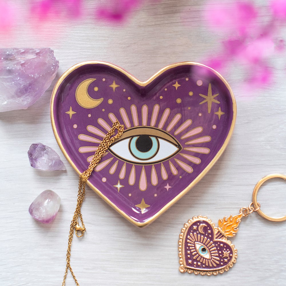 Sacred Sight Heart Shaped Ceramic Trinket