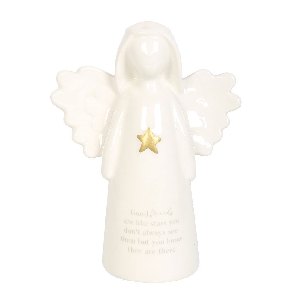 Good Friends Sentiment Ceramic Angel Ornament