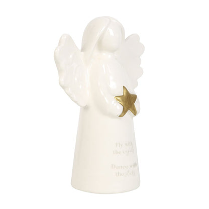 Fly With The Angels Sentiment Ceramic Angel Ornament