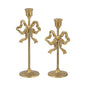 Gold Bow Candle Holders