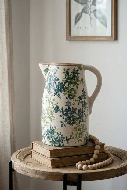 Green Floral Jug
