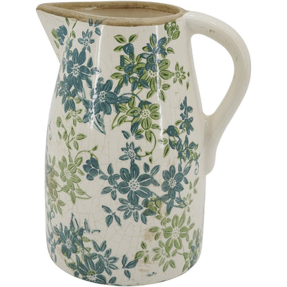 Green Floral Jug