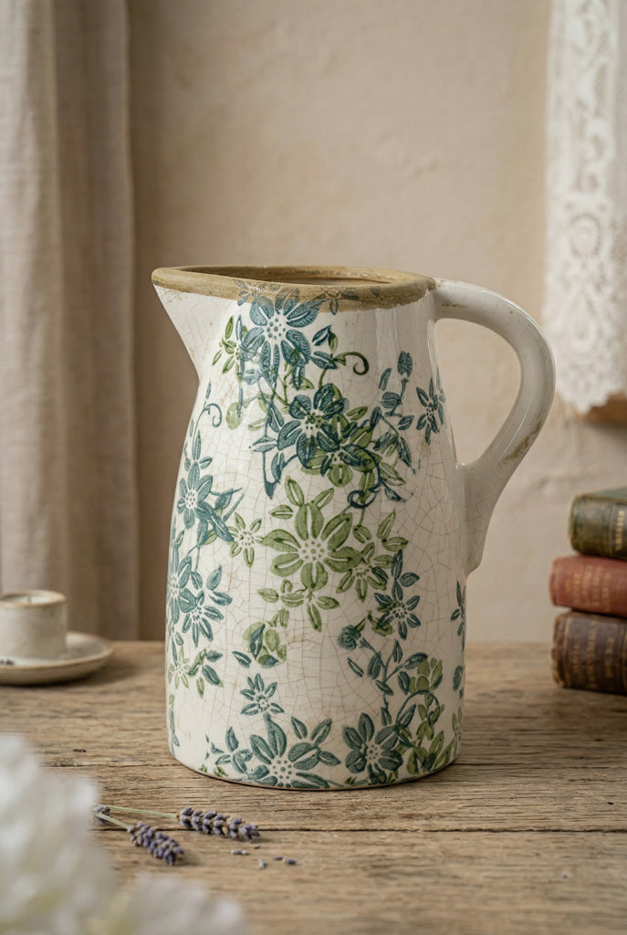 Green Floral Jug