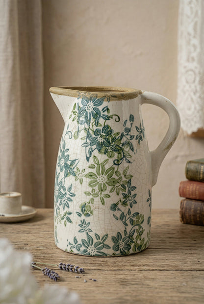 Green Floral Jug