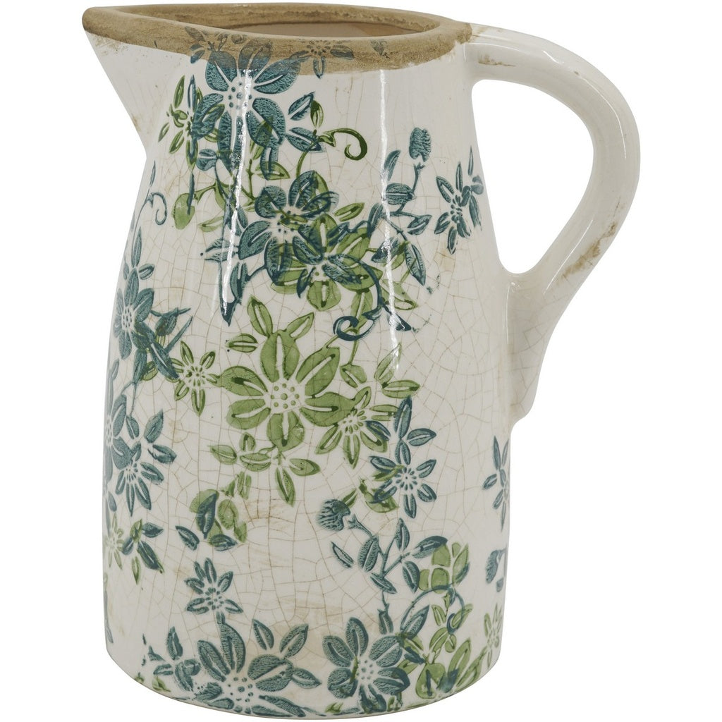 Green Floral Jug