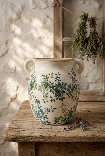 Green Floral Vase